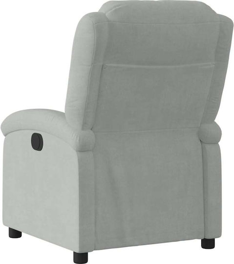 Relaxsessel mit Fußhocker Samt Light Grey 71x86.5x99.5cm