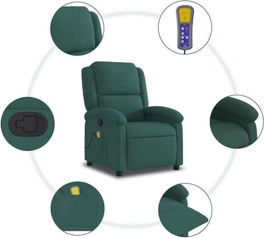 Relaxsessel Friseurwaschbecken mit Fußhocker Samt Dark Green 71x86.5x99.5cm