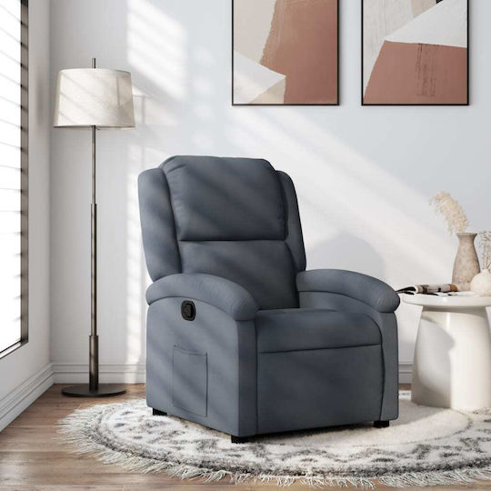 Relaxsessel mit Fußhocker Samt Dark Grey 71x86.5x99.5cm