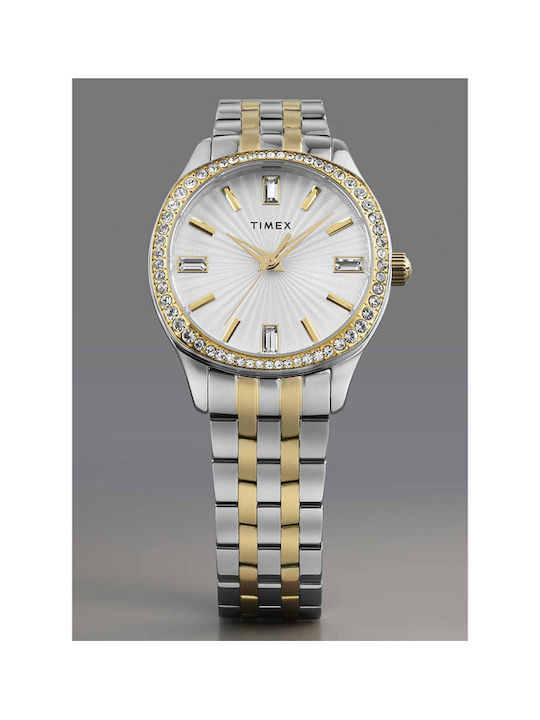 Timex Tone Women's Watch with Gold Metal Bracelet