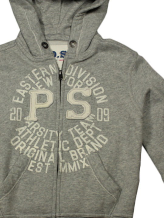 Kids Sweatshirt Cardigan with Hood Gray
