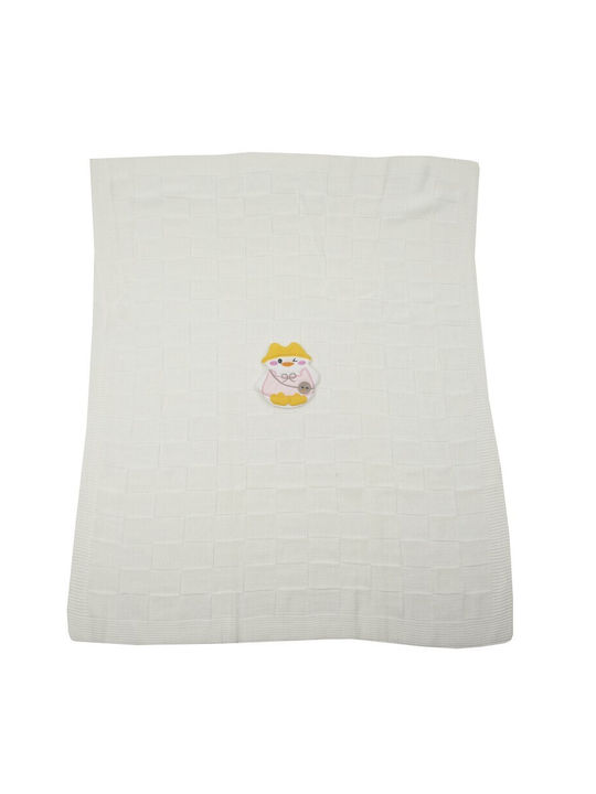 Kamtex Baby Κουβέρτα Αγκαλιάς & Λίκνου Πλεκτή Ροζ με Ζωάκι 80x100εκ.