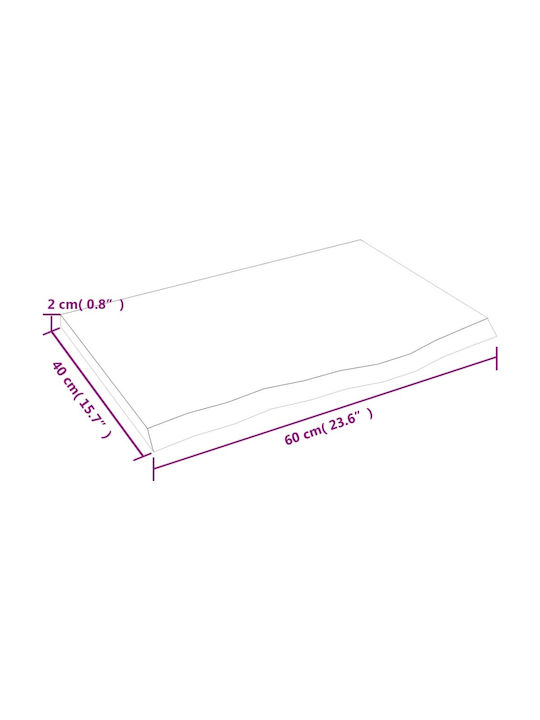vidaXL Suprafața mesei din Lemn Masiv Gri închis 60x40x2cm 3156407 1buc