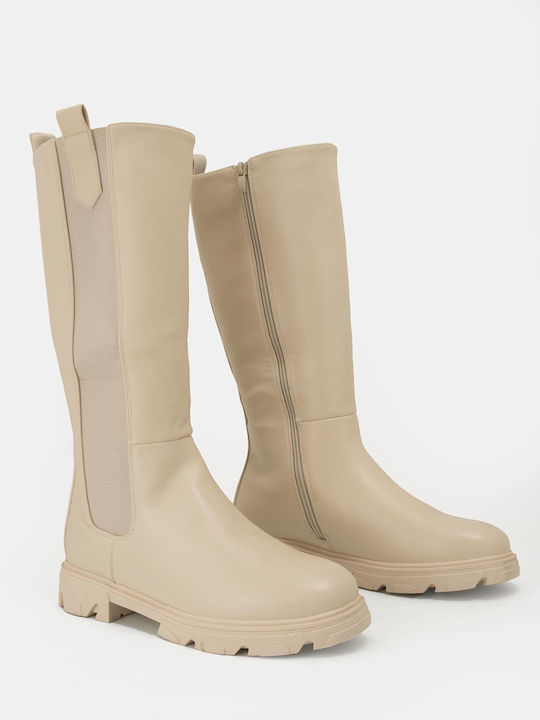 Alta Moda Damenstiefel mit Gummizug Beige