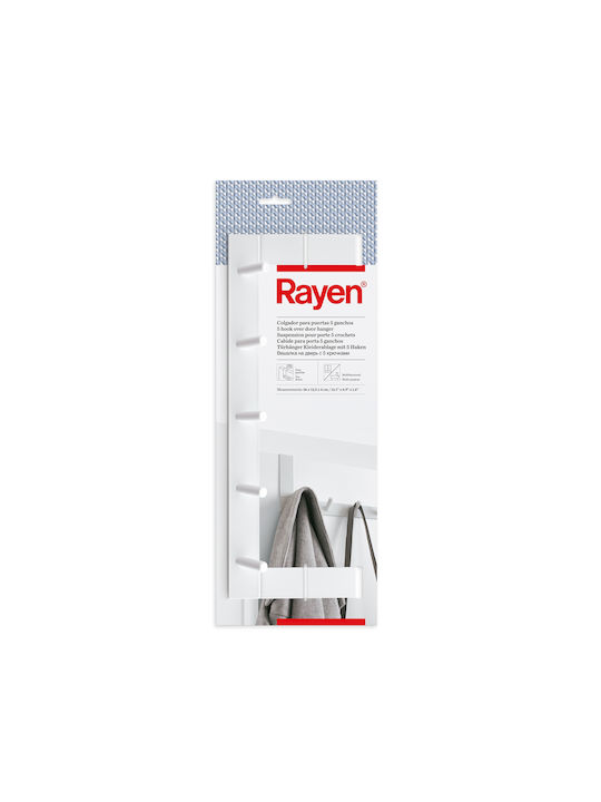 Rayen Door Hook 5 Slots Metallic 36x12.5x4cm