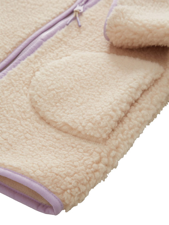 Kinderstrickjacke Pelz Beige