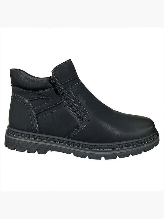 Ustyle Men's Boots with Zipper Black