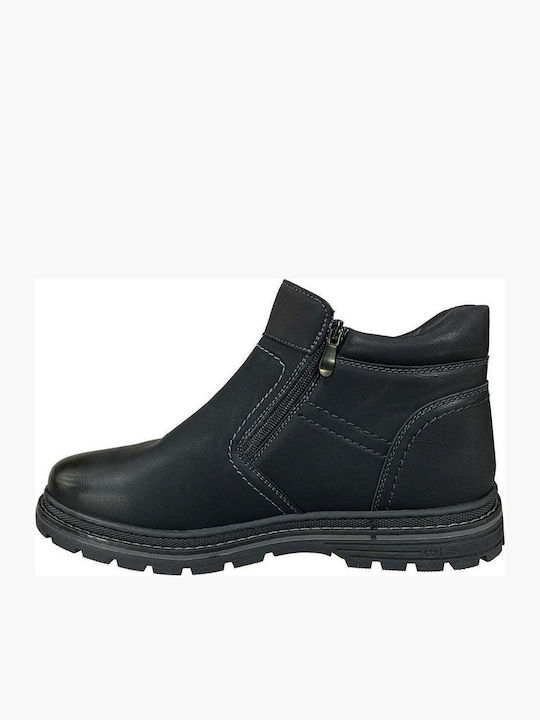 Negru Ghete barbati cu fermoar