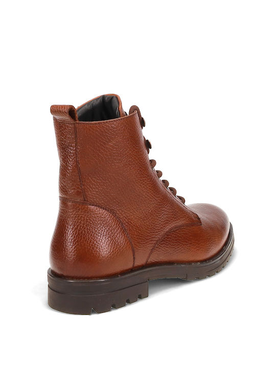Leather Tabac Brown Combat Boots