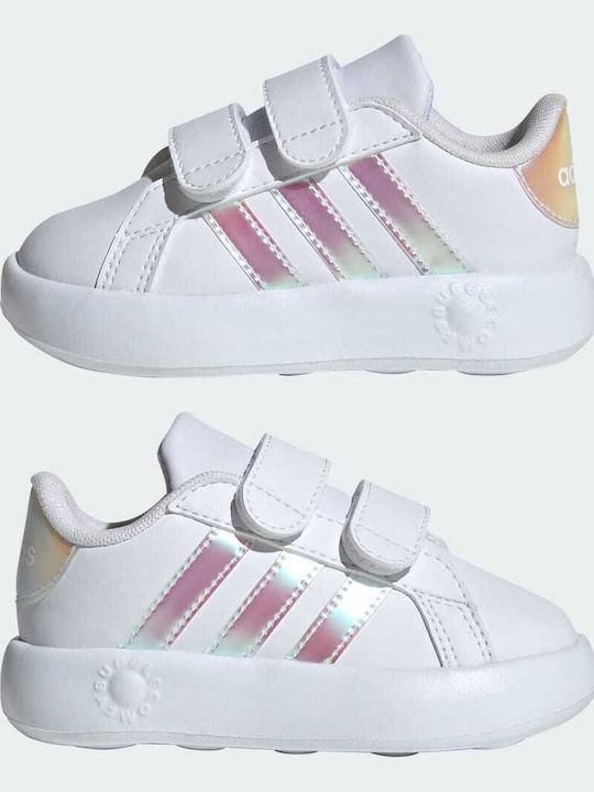 Grand Court 2.0 Adidași Copii cu Închidere Hoop & Loop Cloud White / Iridescent / Grey Two