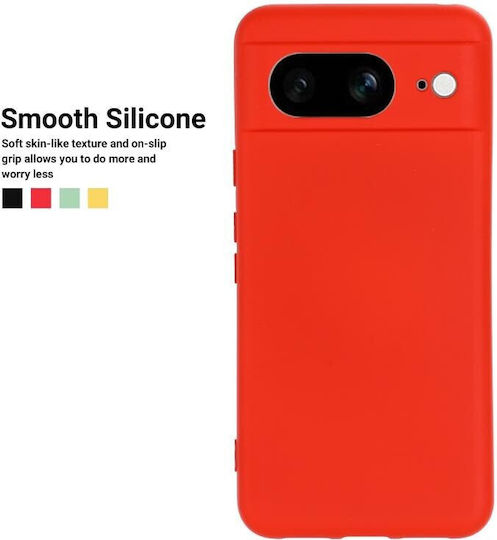 Pure Color Umschlag Rückseite Silikon Rot (Google Pixel 8)