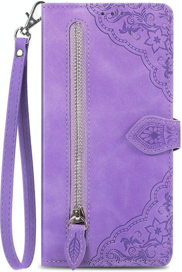 Flower Zipper Портмоне Лилав (Google Pixel 8)
