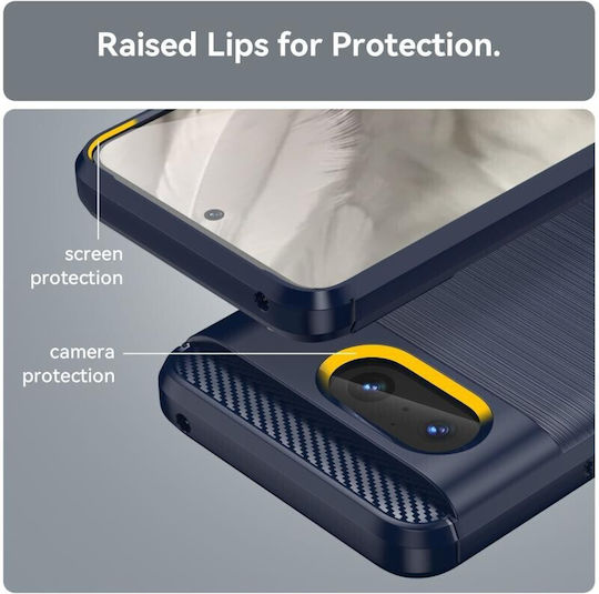 Brushed Carbon Back Cover Silicone Navy Blue (Google Pixel 8)