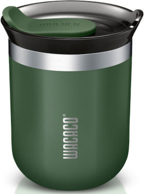 Wacaco Octaroma Classico Travel Mug Sticlă Termos Oțel inoxidabil Fără BPA Pomona Green 180ml cu Piesa de gură