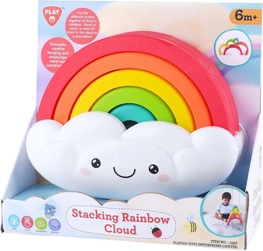 Playgo Играчка за подреждане Stacking Rainbow Cloud за 6++ месеца