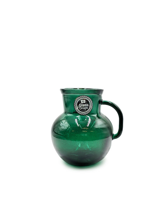 Glass Drops Glass Decanter 20cm with Stopper Green 2300ml