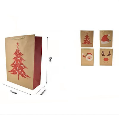 Σετ Paper Christmas Bag for Gift 30x40x12cm. 12pcs (Various Colors/Designs)