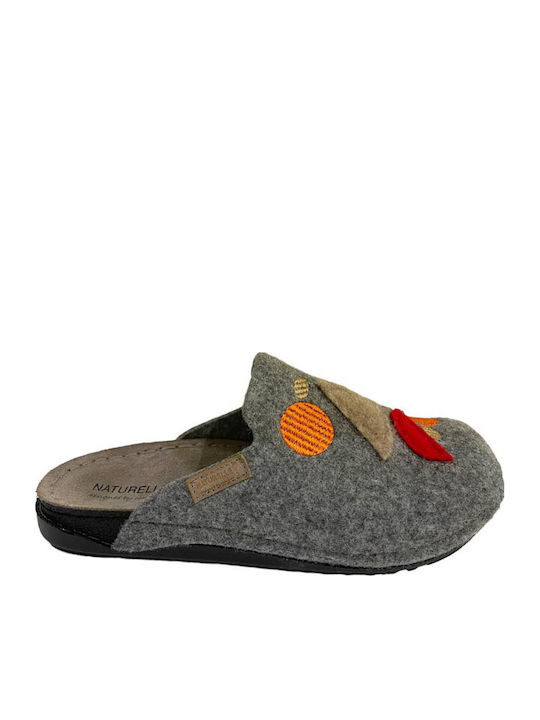Anatomical Leather Women's Slippers Gray