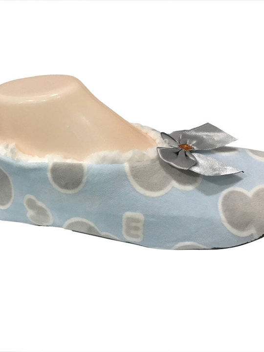 Ustyle Winter Women's Slippers in Light Blue color