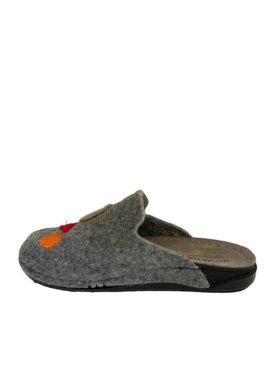 Anatomical Leather Women's Slippers Gray