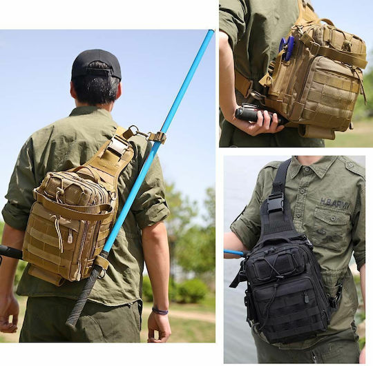 Heavy Duty Στρατιωτικό Τσαντάκι Ώμου από Πολυεστέρα Χακί 10lt