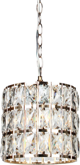Keskor Pendant Light Gold with Crystals for Socket E27 20x20cm
