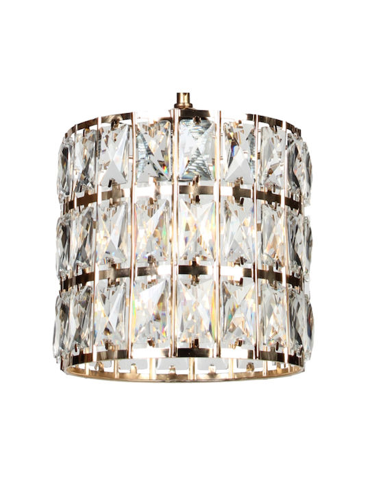 Keskor Pendant Light Gold with Crystals for Socket E27 20x20cm