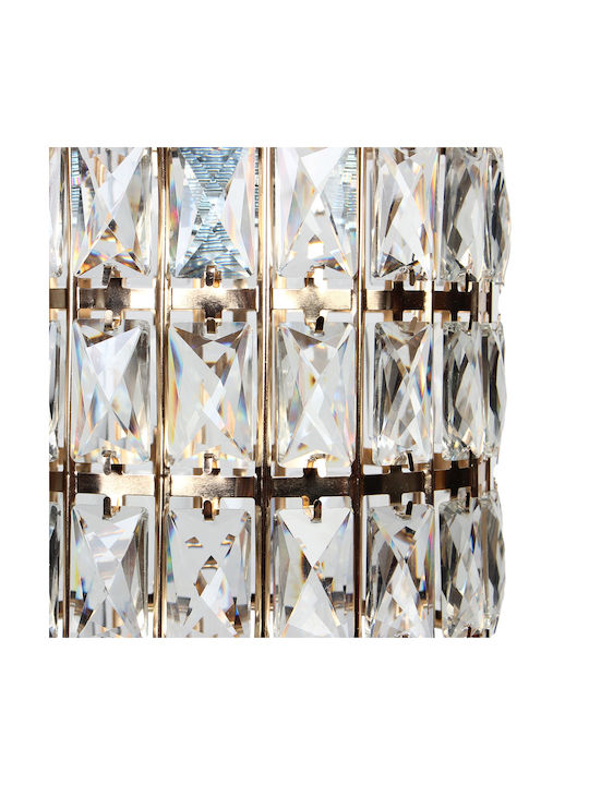 Keskor Pendant Light Gold with Crystals for Socket E27 20x20cm