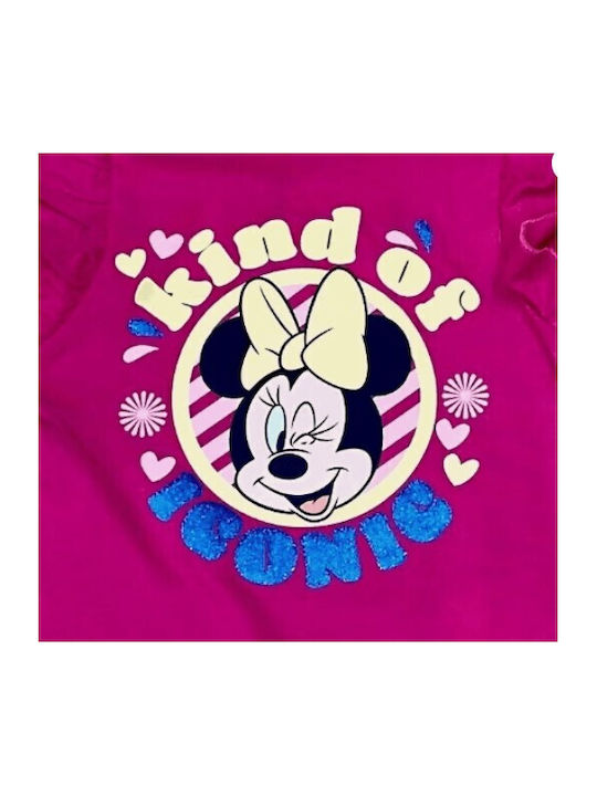 Disney Kids Blouse Short Sleeve Fuchsia Minnie