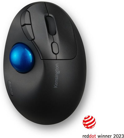 Kensington Pro Fit Ergo Tb450 Wireless Ergonomic Bluetooth Mouse with Trackball Gray