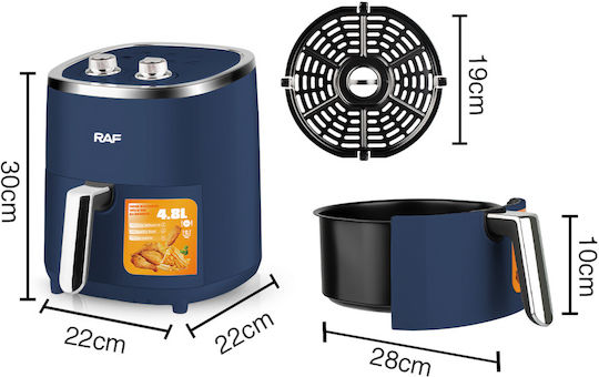Raf R-5006B Air Fryer 4.8lt Μπλε
