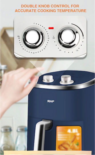 Raf R-5006B Air Fryer 4.8lt Μπλε