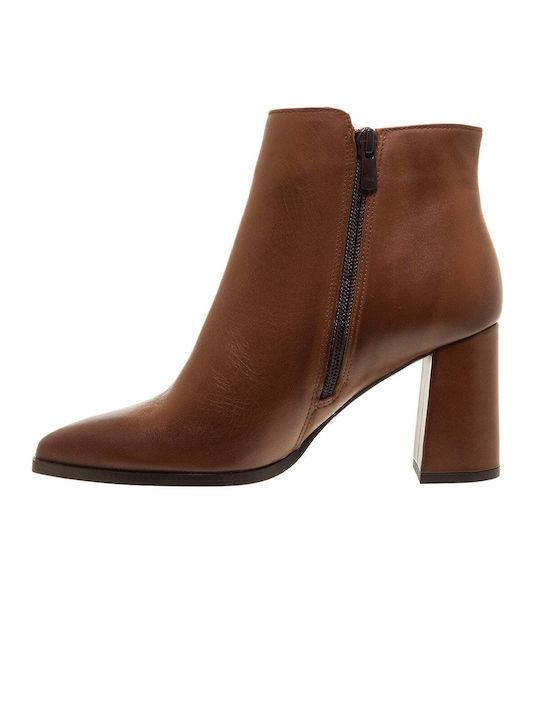 Mourtzi Leather Women's Ankle Boots Tabac Brown