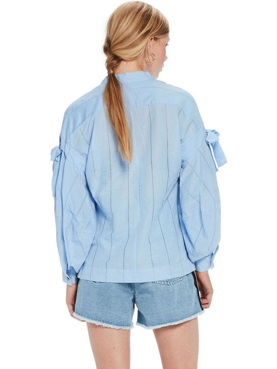 Scotch & Soda Women's Blouse Long Sleeve Light Blue