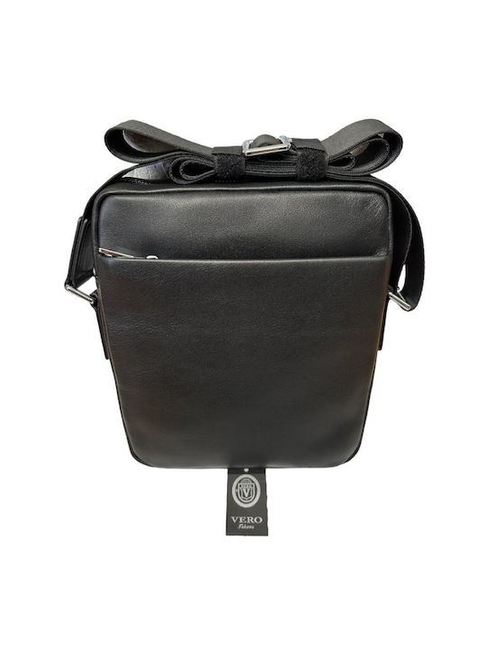 Vero Bags Δερμάτινη Ανδρική Τσάντα Ώμου / Χιαστί Μαύρη