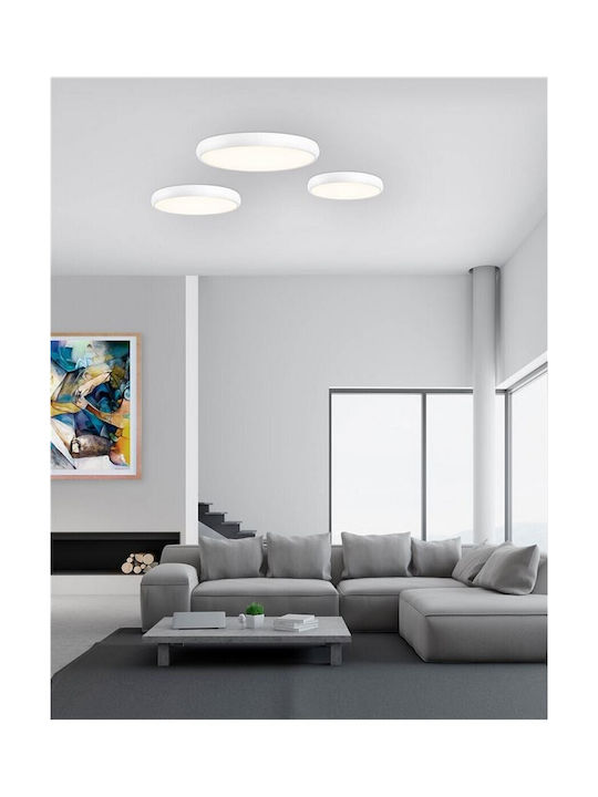 Nova Luce Μεταλλική Πλαφονιέρα Οροφής σε Λευκό χρώμα