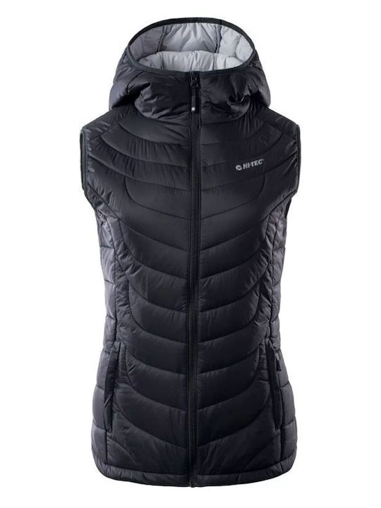 Scurtă Jachetă de femei Fără mâneci Puffer Negru