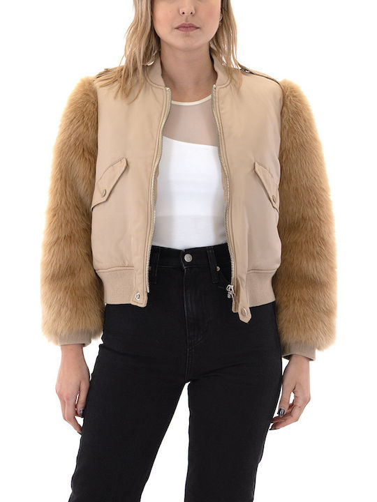 Kendall + Kylie Μπουφάν Bomber Μπεζ