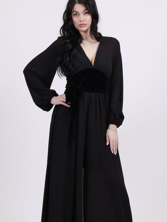 Moutaki Maxi Evening Dress Black