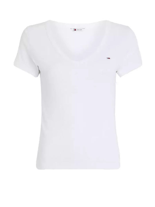 Tommy Hilfiger Women's T-shirt with V Neck White
