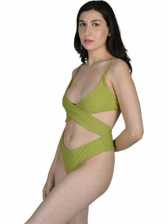 Costum De Baie Întreg Cu Decupaje Kaki
