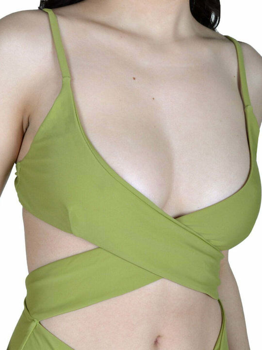 Costum De Baie Întreg Cu Decupaje Kaki