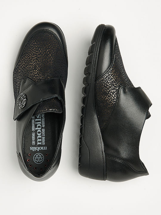Slip-On-uri Pentru Femei Anatomici De Piele Negre