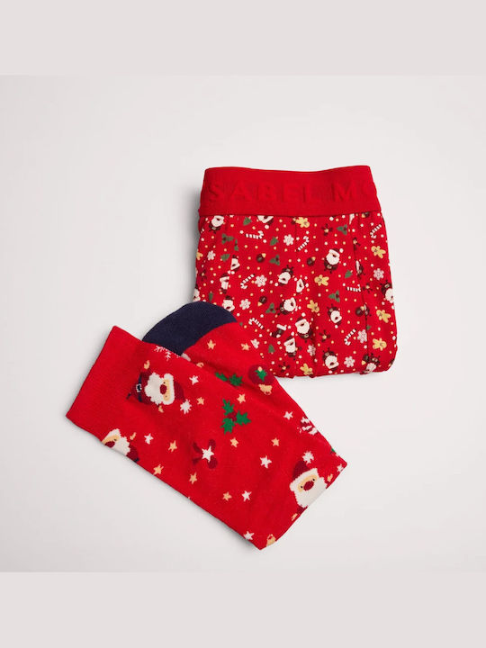 Herren Boxershorts Rot mit Mustern 1Packung
