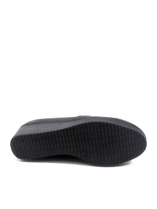 Γυναικεία Slip-On Δερμάτινα Μαύρα