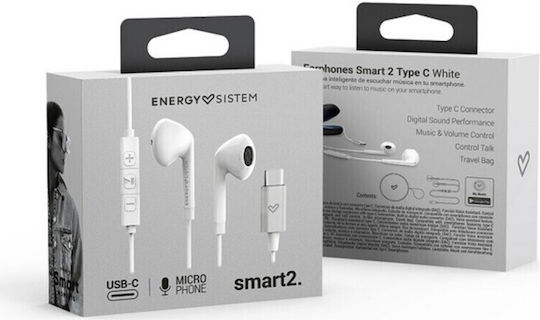 Energy Sistem Smart 2 In-Ear Freihändig Kopfhörer mit Stecker USB-C Weiß