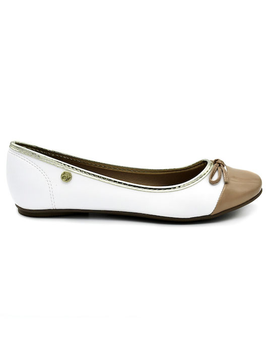 Beira Rio Synthetic Leather Ballerinas White