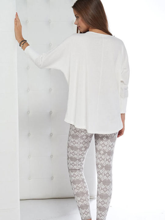 Collection Winter Women's Pyjama Set Cotton White