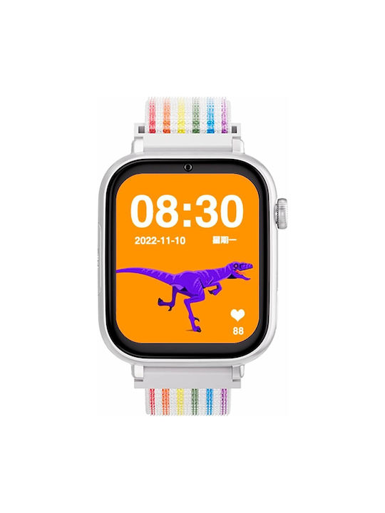 Kinder Smartwatch mit Kautschuk/Plastik Armband Weiß