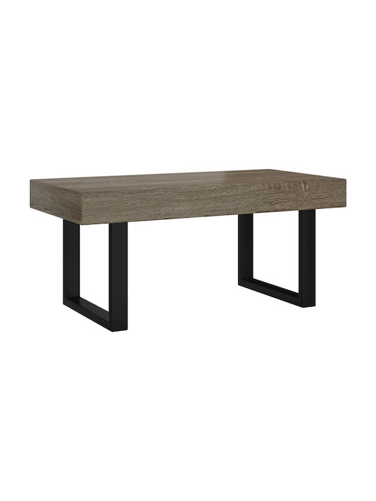 Rectangular Coffee Table Wooden Grey/black L90xW45xH40cm